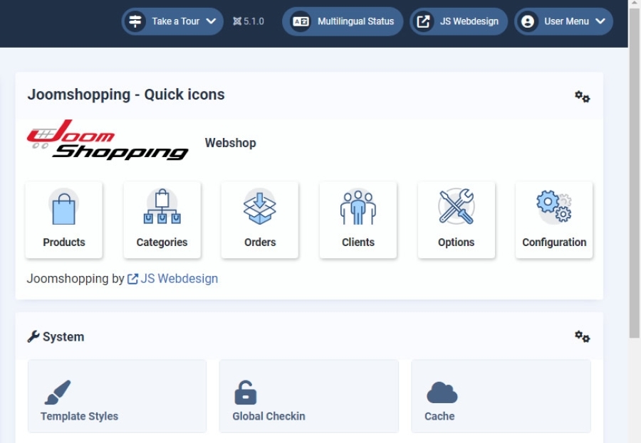 Joomshopping admin module
