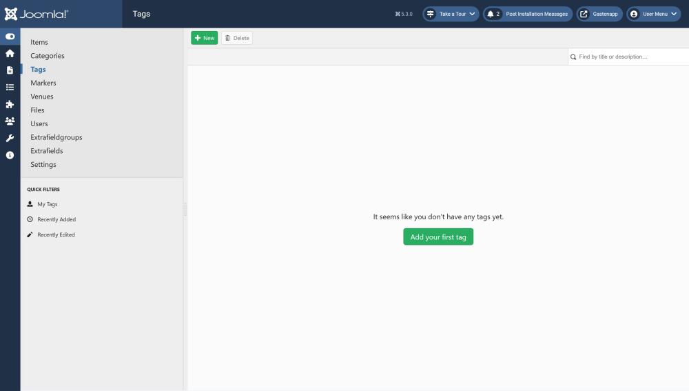 Tags administrator